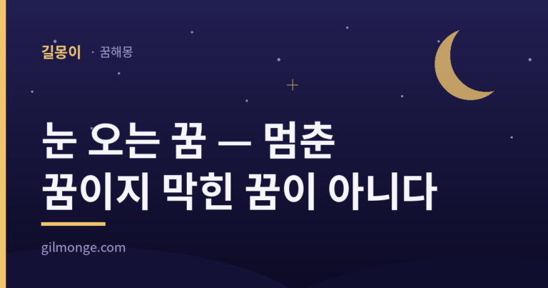 눈 오는 꿈 해몽 대표 이미지 — 길몽이 꿈해몽